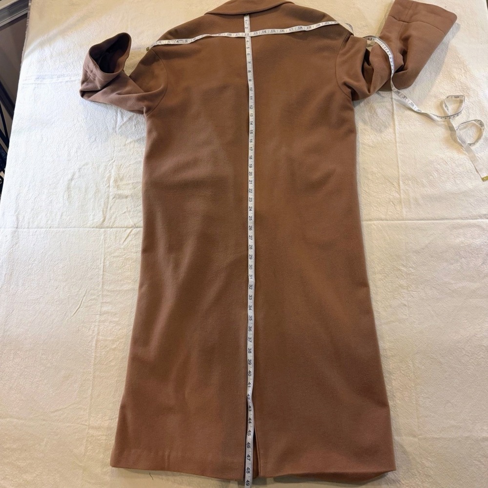 STEILMANN Mohair Cashmere Virgin Wool Long Coat Womens M Camel Brown - Picture 10 of 16